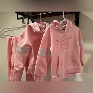 Star Wars girls 4T pink/grey hoodie and sweats set- twin girl or 2 available